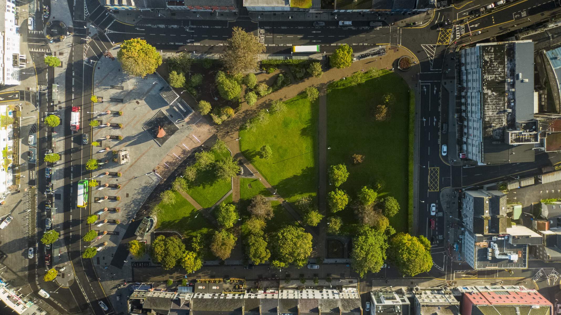 Aerial View, Eyre Square, Galway City