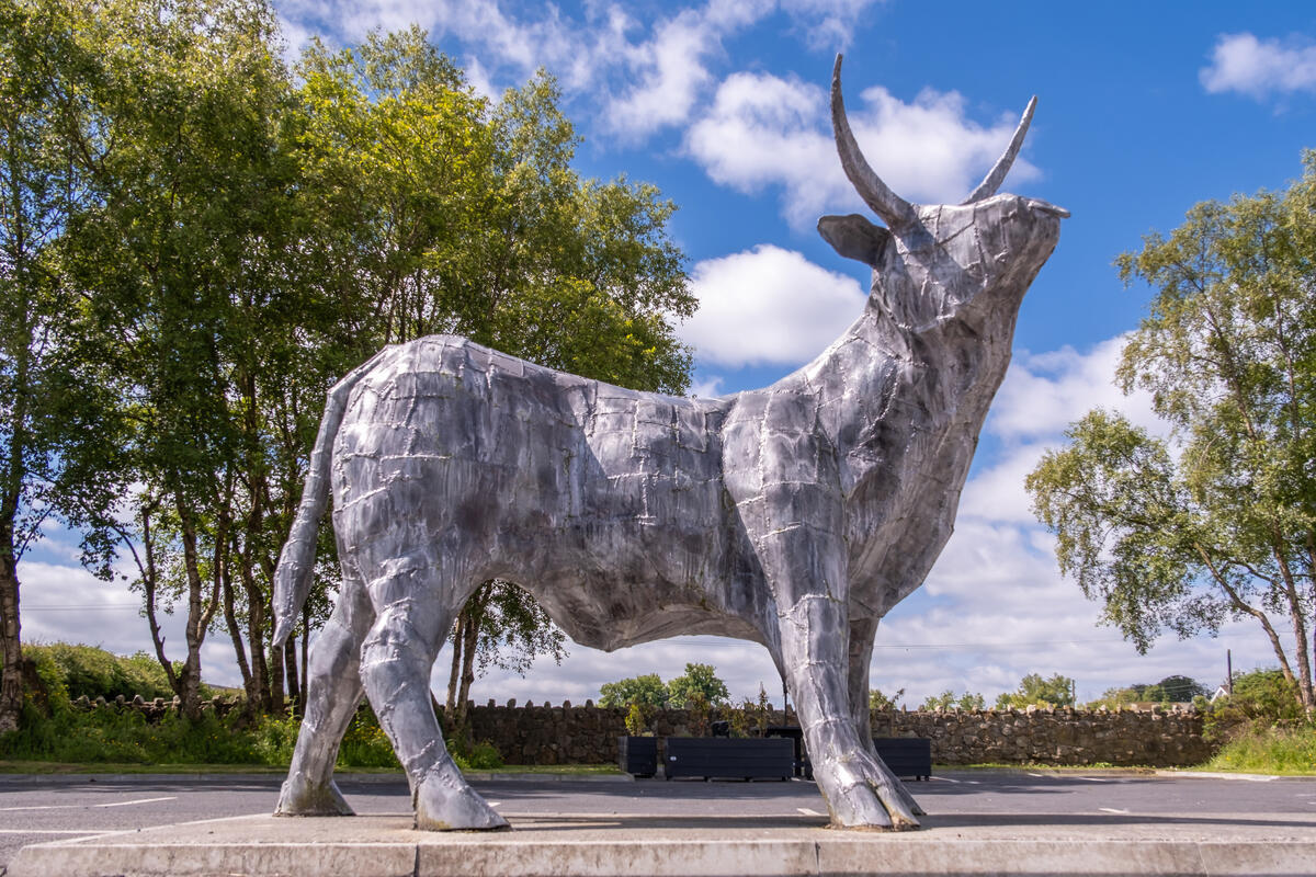 Ballinahown Village, Bull Sculpture, Trail, Co Westmeath