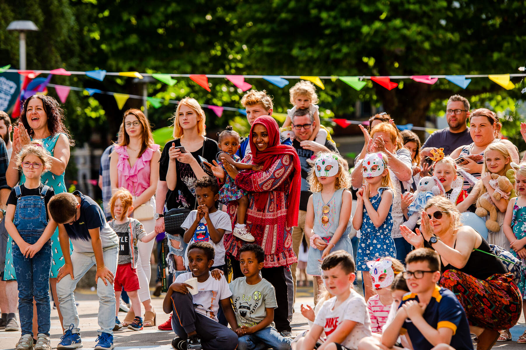 Belfast Mela Festival, Belfast City Centre, Co. Antrim - Crowds enjoying the performances at Botanic Gardens