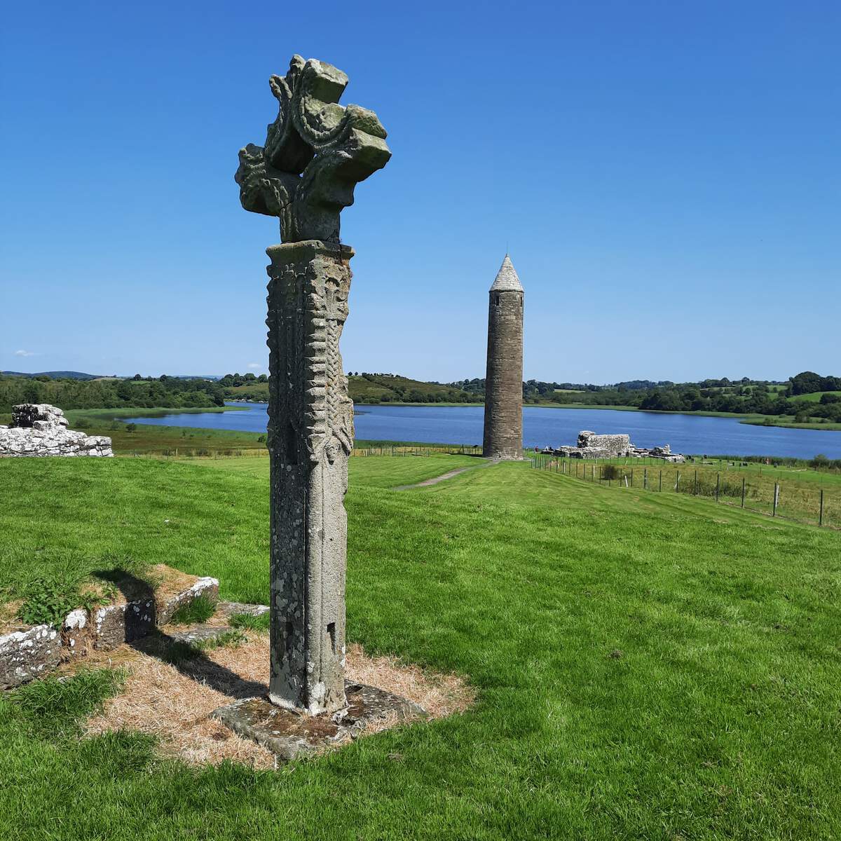 Devenish Island Stone Cross Round Tower