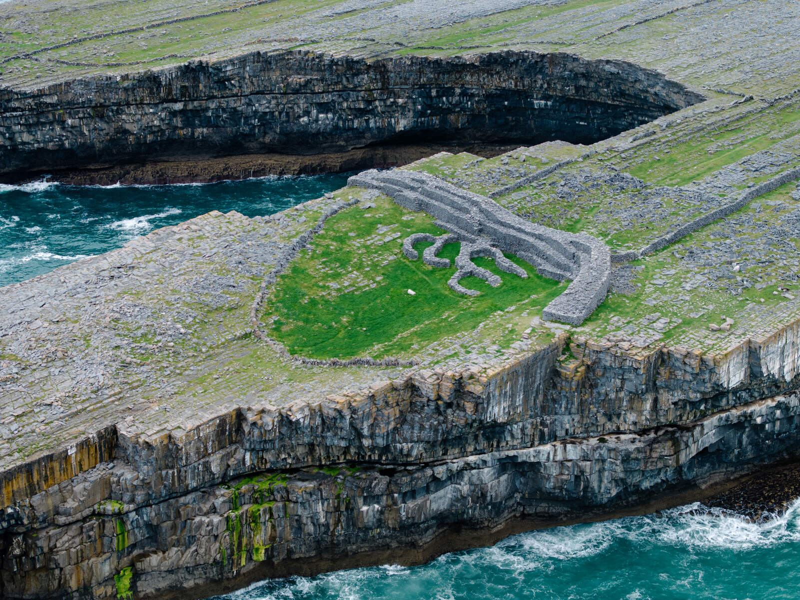 Aerial View, Dún Dúchathair, Black Fort, Inis Mor, Aran Island, Co Galway