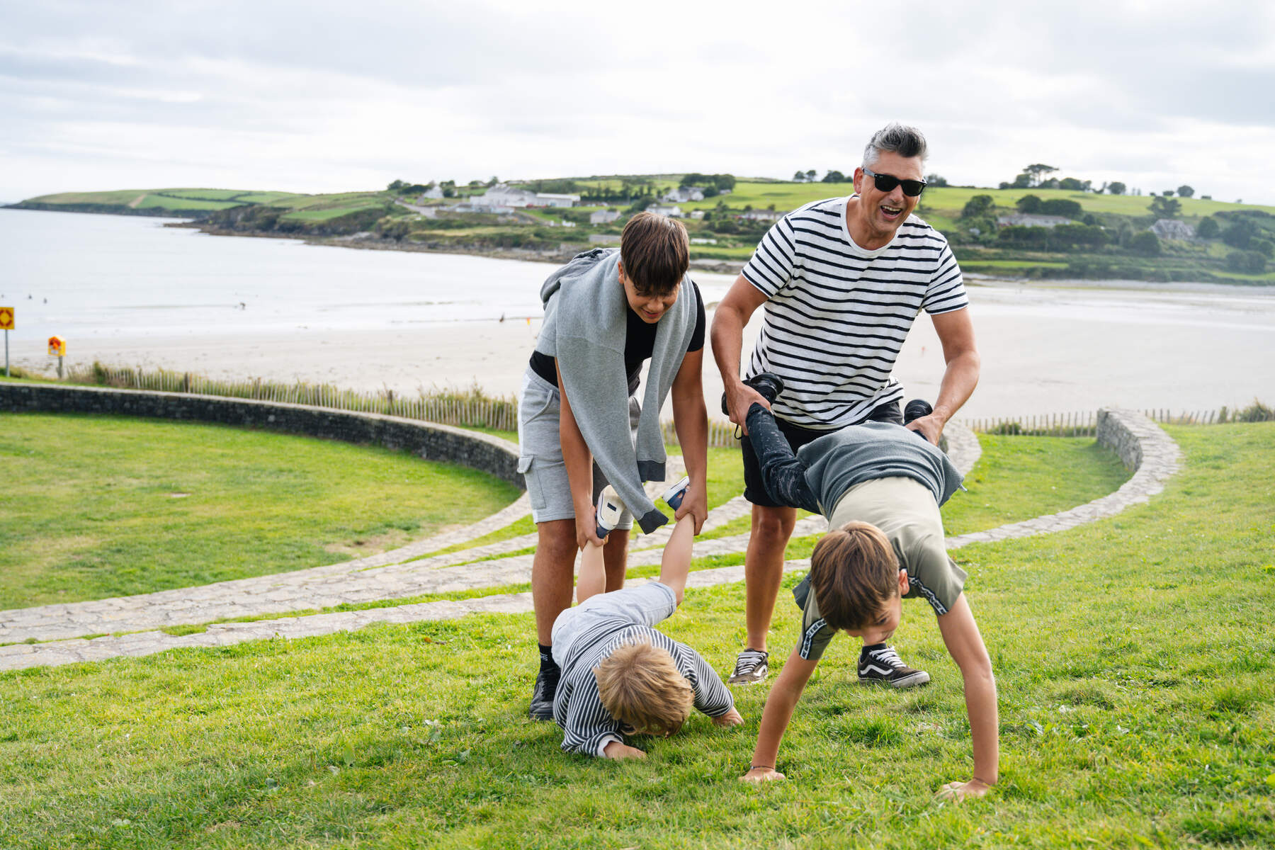 Family play at Inchadoney Beach.